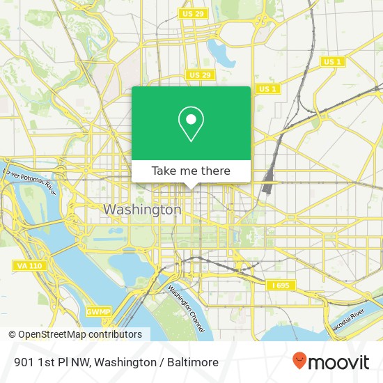 Mapa de 901 1st Pl NW, Washington, DC 20001