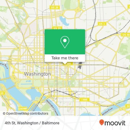 Mapa de 4th St, Washington, DC 20001