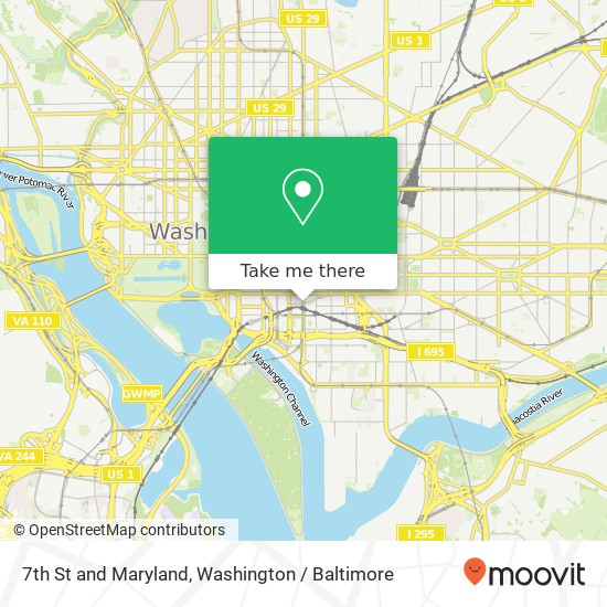 7th St and Maryland, Washington, DC 20024 map