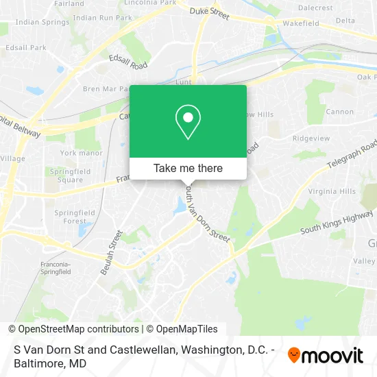 S Van Dorn St and Castlewellan map