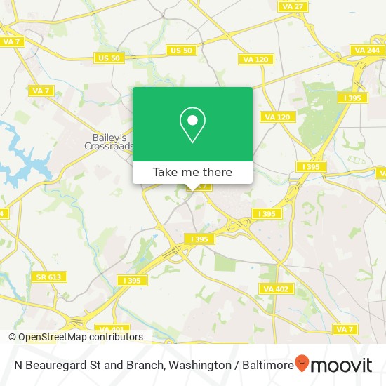Mapa de N Beauregard St and Branch, Alexandria, VA 22302