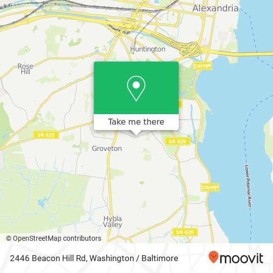 Mapa de 2446 Beacon Hill Rd, Alexandria, VA 22306