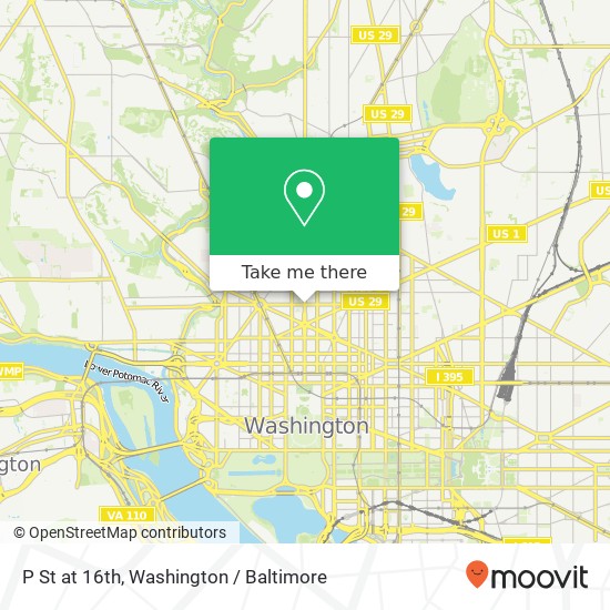 P St at 16th, Washington, DC 20005 map