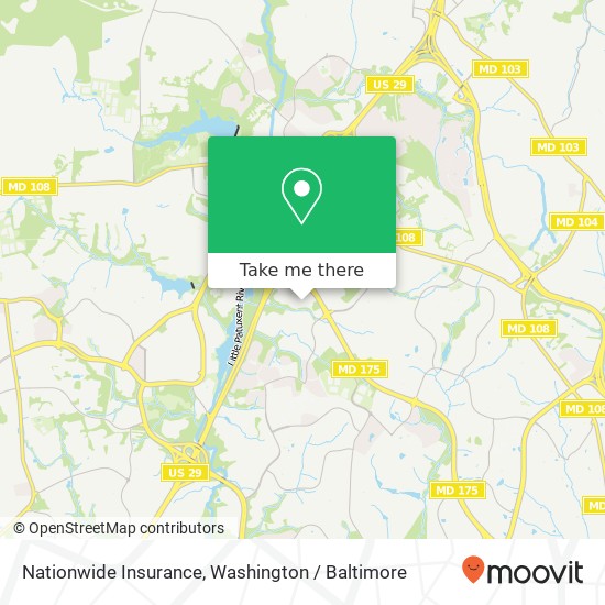 Mapa de Nationwide Insurance, 5501 Twin Knolls Rd