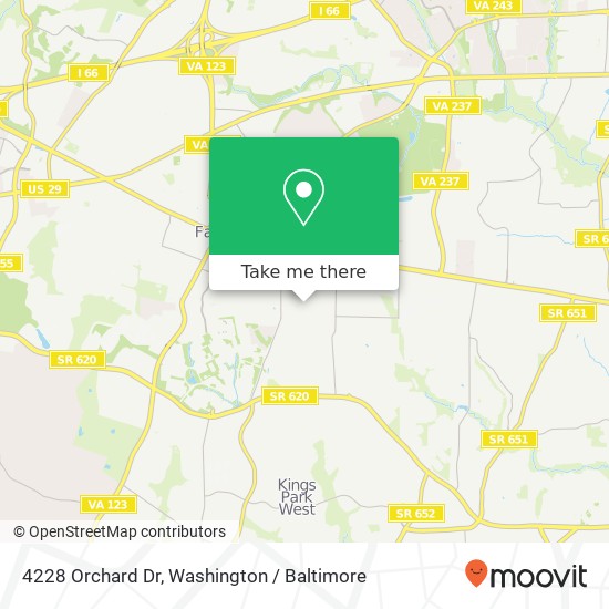 Mapa de 4228 Orchard Dr, Fairfax, VA 22032