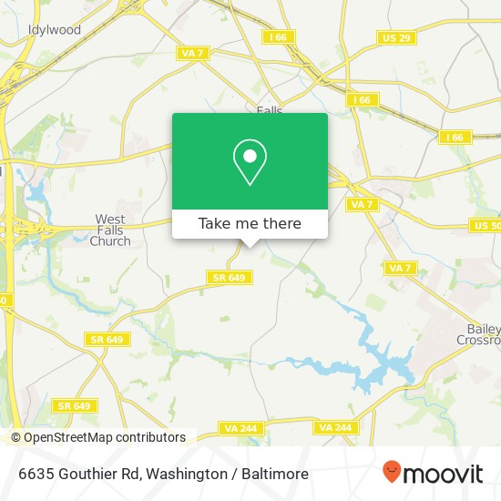 Mapa de 6635 Gouthier Rd, Falls Church, VA 22042