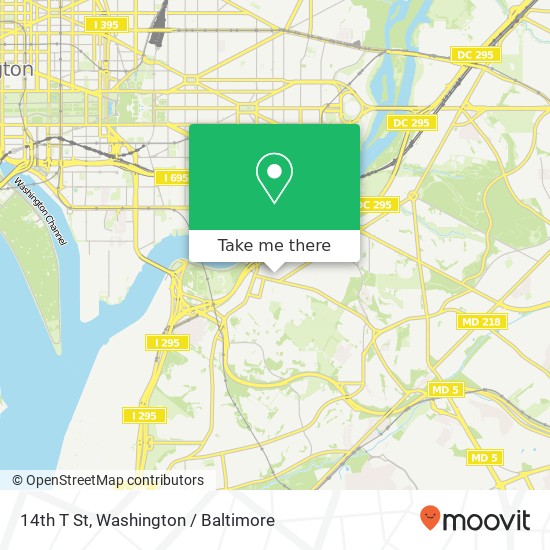 Mapa de 14th T St, Washington, DC 20020