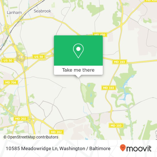 Mapa de 10585 Meadowridge Ln, Bowie, MD 20721