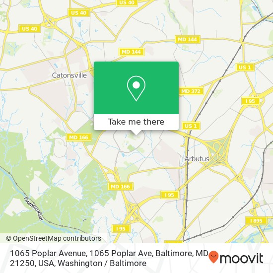 Mapa de 1065 Poplar Avenue, 1065 Poplar Ave, Baltimore, MD 21250, USA