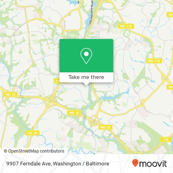 Mapa de 9907 Ferndale Ave, Columbia, MD 21046