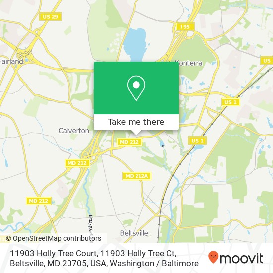 Mapa de 11903 Holly Tree Court, 11903 Holly Tree Ct, Beltsville, MD 20705, USA