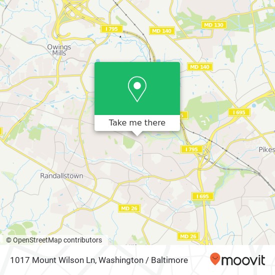 1017 Mount Wilson Ln, Pikesville, MD 21208 map