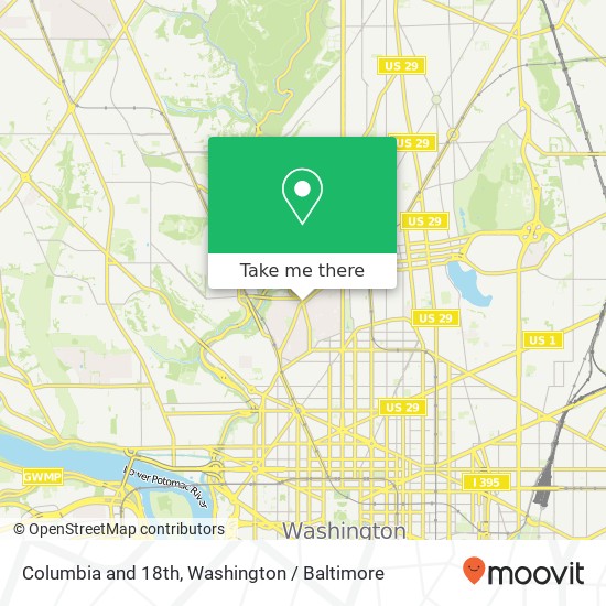 Columbia and 18th, Washington, DC 20009 map