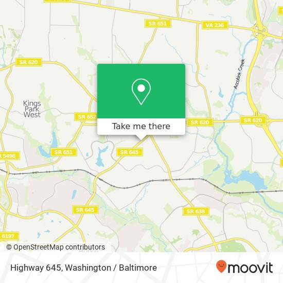 Mapa de Highway 645, Burke, VA 22015