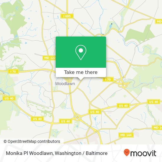 Mapa de Monika Pl Woodlawn, Gwynn Oak, MD 21207