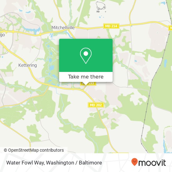 Mapa de Water Fowl Way, Upper Marlboro, MD 20774