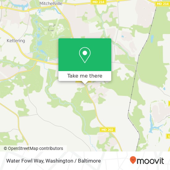 Mapa de Water Fowl Way, Upper Marlboro, MD 20774