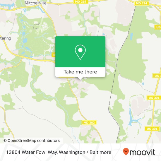 Mapa de 13804 Water Fowl Way, Upper Marlboro, MD 20774