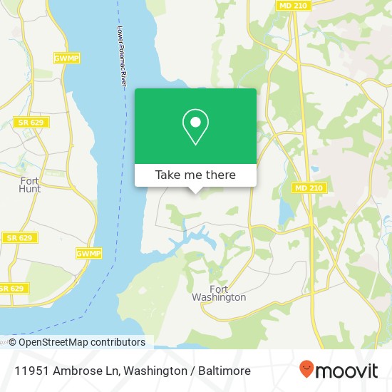 Mapa de 11951 Ambrose Ln, Fort Washington, MD 20744