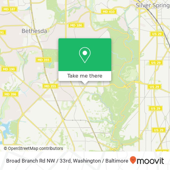 Mapa de Broad Branch Rd NW / 33rd, Washington, DC 20015