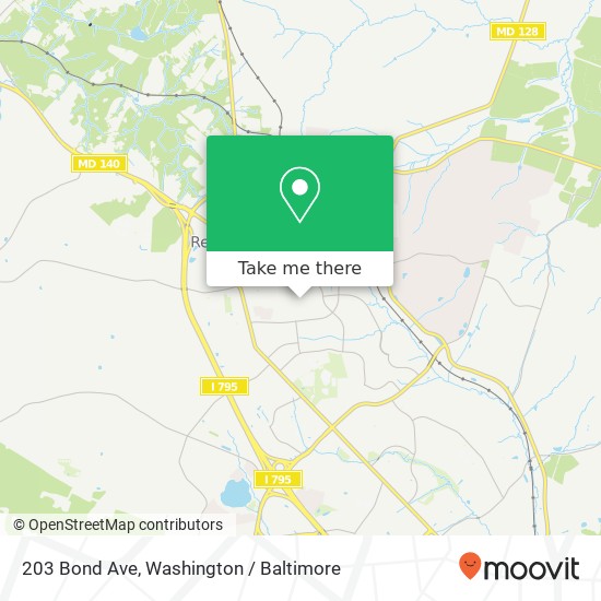 Mapa de 203 Bond Ave, Reisterstown, MD 21136