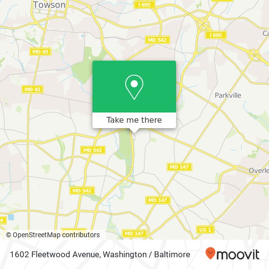 Mapa de 1602 Fleetwood Avenue, 1602 Fleetwood Ave, Baltimore, MD 21214, USA