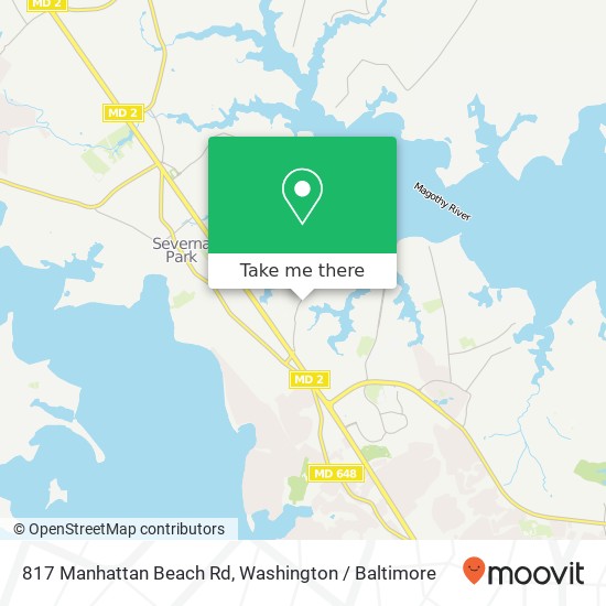 Mapa de 817 Manhattan Beach Rd, Severna Park, MD 21146
