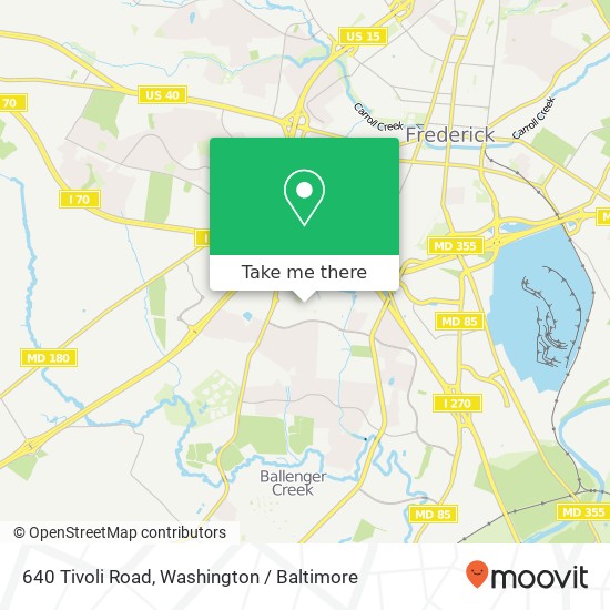 Mapa de 640 Tivoli Road, 640 Tivoli Rd, Frederick, MD 21703, USA