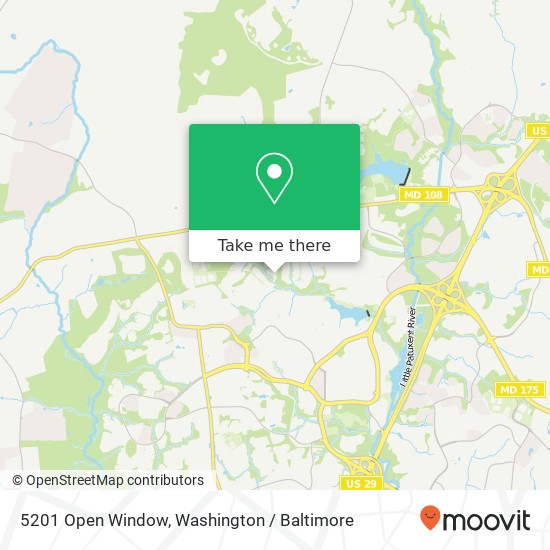 Mapa de 5201 Open Window, Columbia, MD 21044