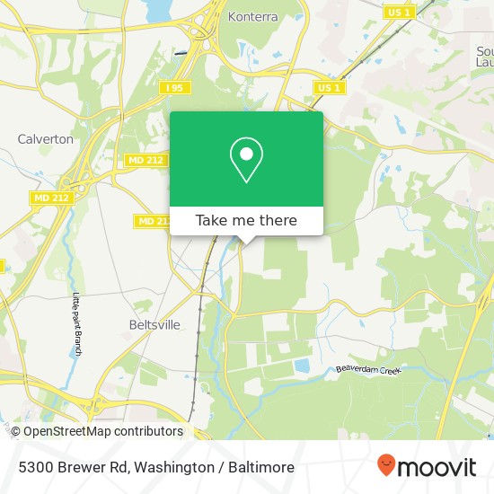 Mapa de 5300 Brewer Rd, Beltsville, MD 20705