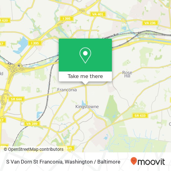 Mapa de S Van Dorn St Franconia, Alexandria, VA 22310