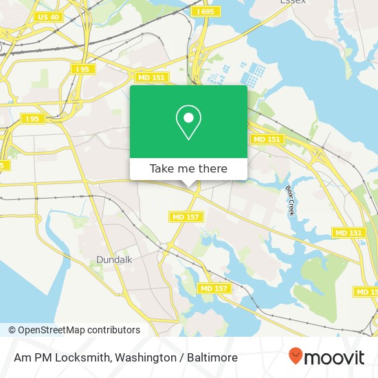 Mapa de Am PM Locksmith, 7546 Holabird Ave