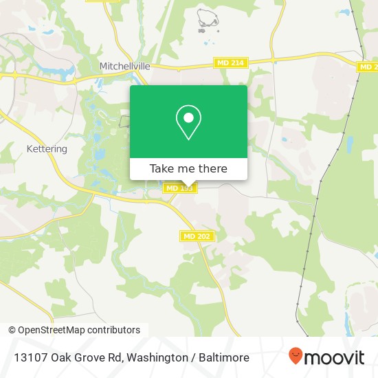 Mapa de 13107 Oak Grove Rd, Upper Marlboro, MD 20774