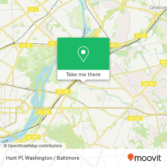 Mapa de Hunt Pl, Washington, DC 20019