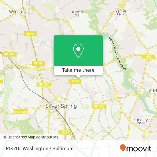 Mapa de RT-516, Silver Spring, MD 20901