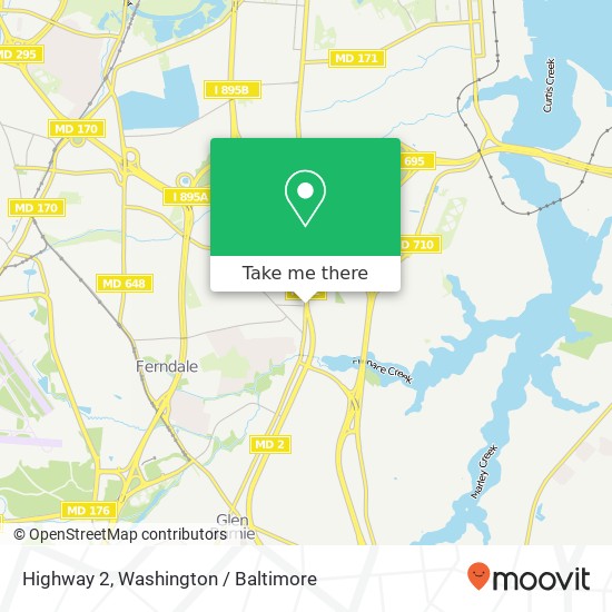 Mapa de Highway 2, Glen Burnie, MD 21061