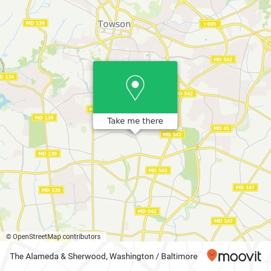 Mapa de The Alameda & Sherwood, Baltimore, MD 21239