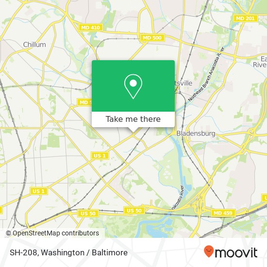 Mapa de SH-208, Brentwood, MD 20722