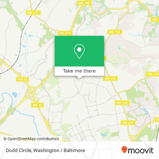 Mapa de Dodd Circle, Dodd Cir, Fort Meade, MD 20755, USA