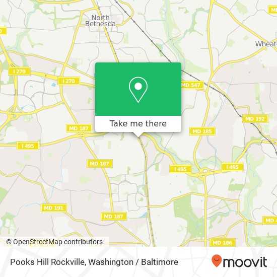 Mapa de Pooks Hill Rockville, Bethesda, MD 20814