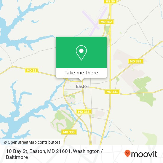 Mapa de 10 Bay St, Easton, MD 21601