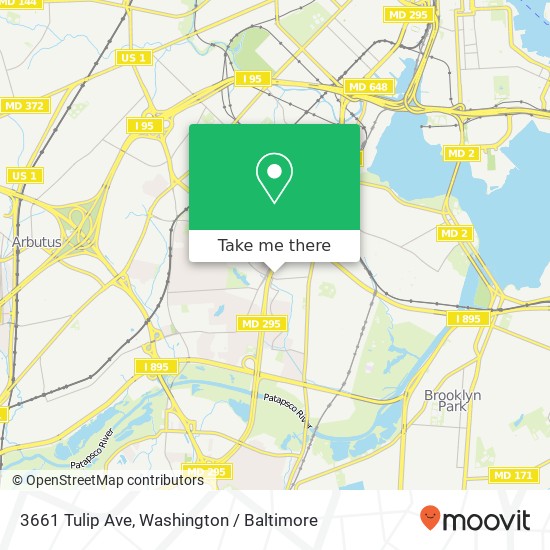 Mapa de 3661 Tulip Ave, Halethorpe, MD 21227