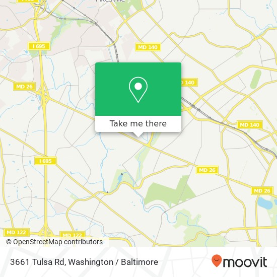 Mapa de 3661 Tulsa Rd, Gwynn Oak, MD 21207