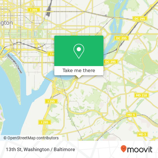 Mapa de 13th St, Washington, DC 20020