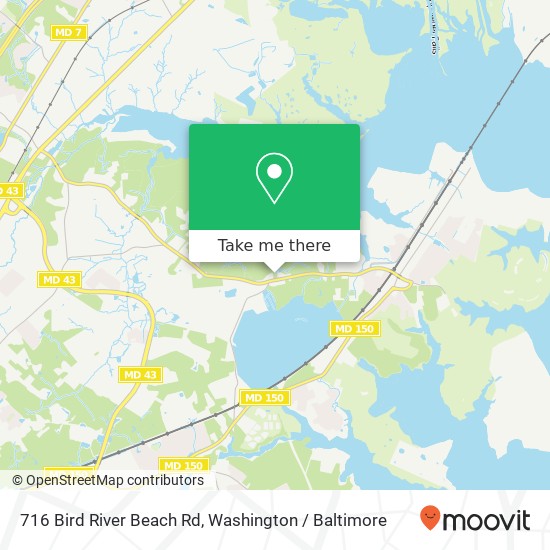 716 Bird River Beach Rd, Middle River, MD 21220 map