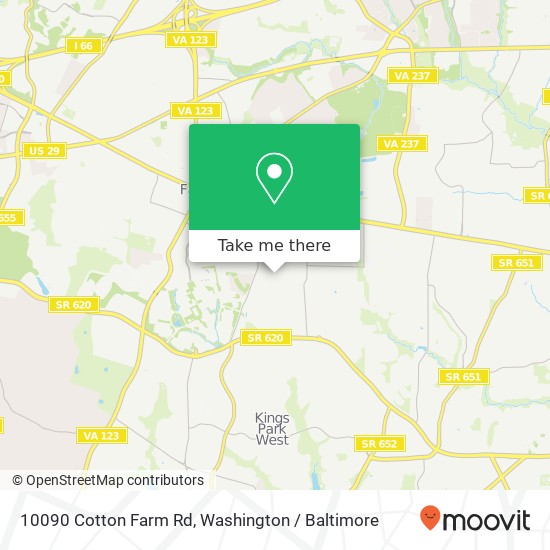 Mapa de 10090 Cotton Farm Rd, Fairfax, VA 22032