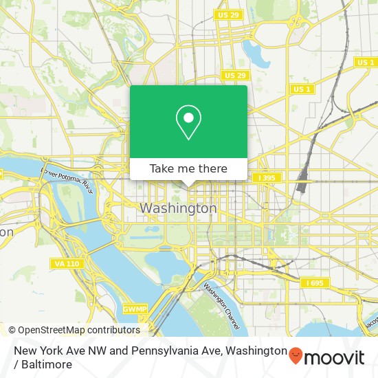 New York Ave NW and Pennsylvania Ave, Washington, DC 20005 map
