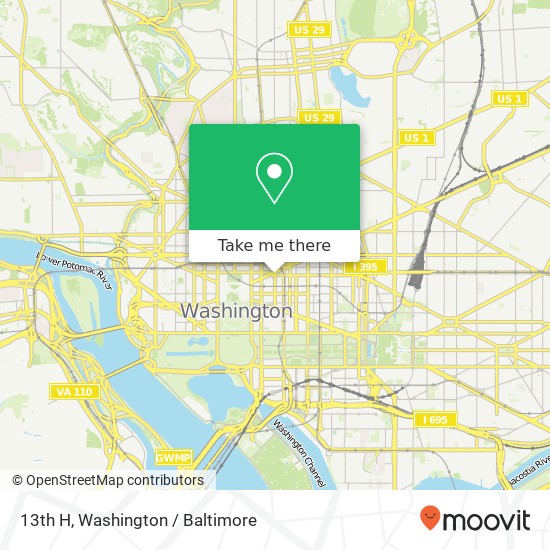 Mapa de 13th H, Washington, DC 20005