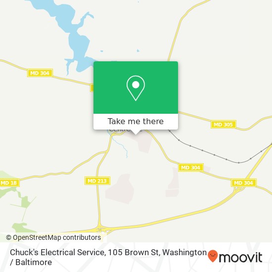 Mapa de Chuck's Electrical Service, 105 Brown St