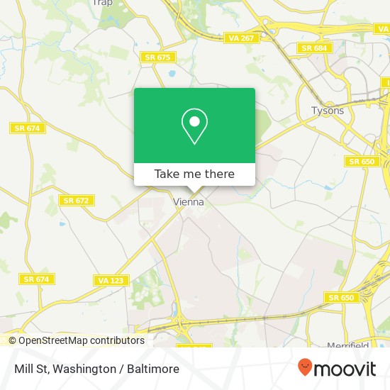 Mill St, Vienna, VA 22180 map